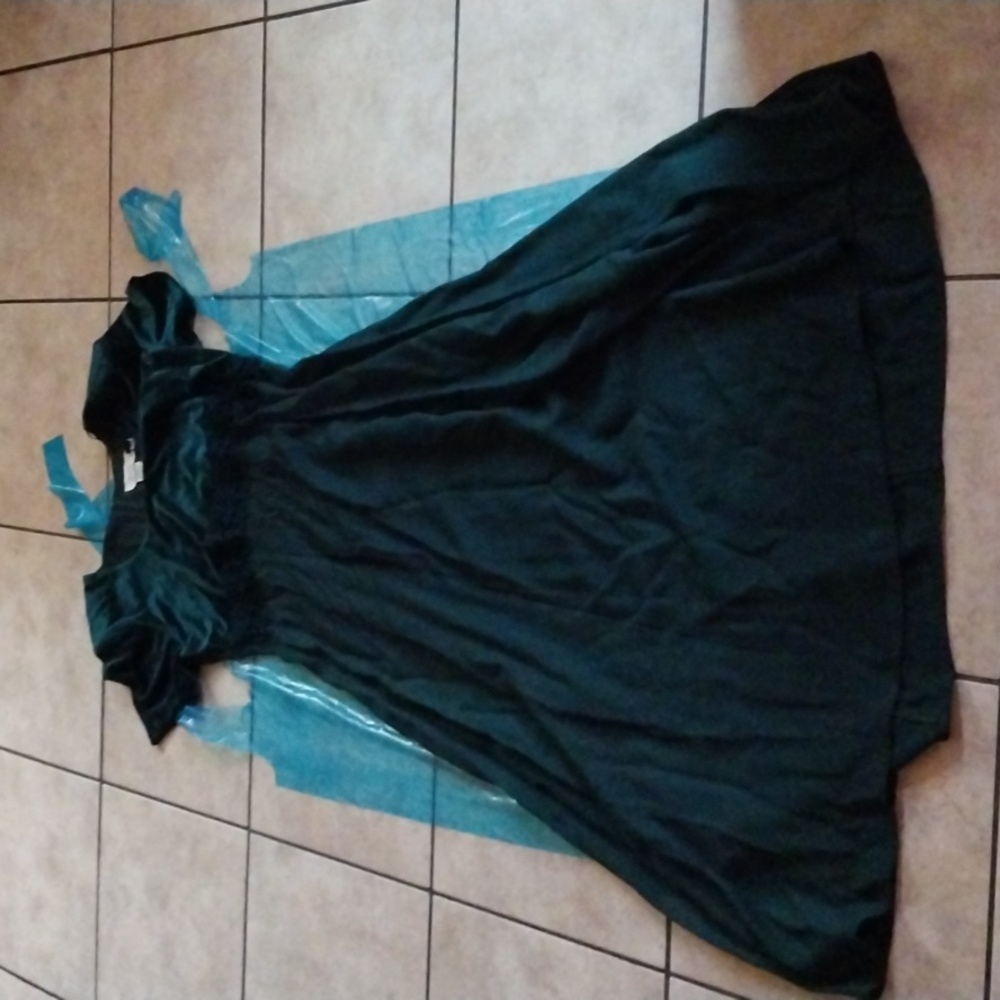 Women long top velvet lace patchwork tie back maxi dress